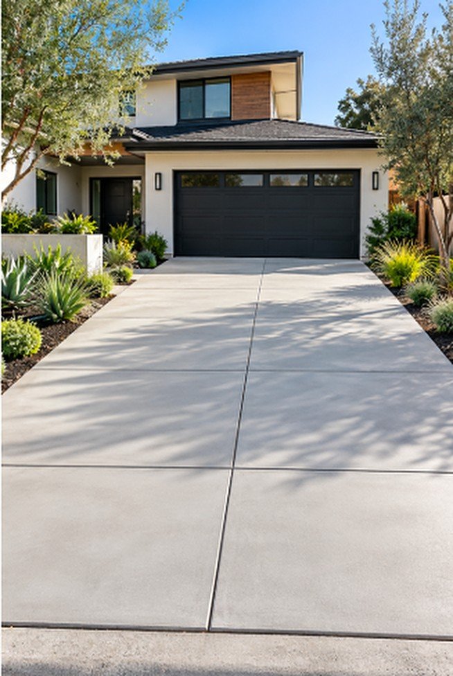 Driveway Replacement after, new concrete by LA Max Concrete