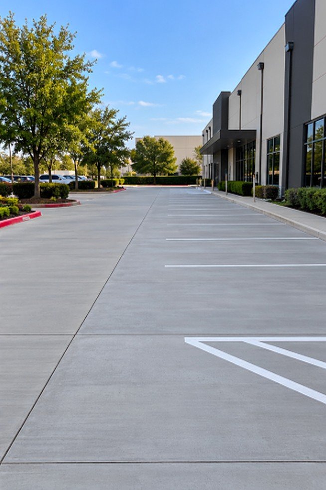 Parking Lot Replacement after, new concrete by LA Max Concrete