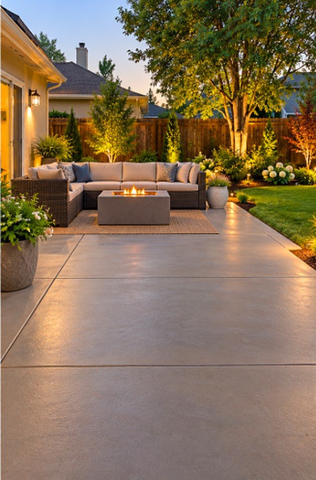 Backyard Patio after, new concrete by LA Max Concrete