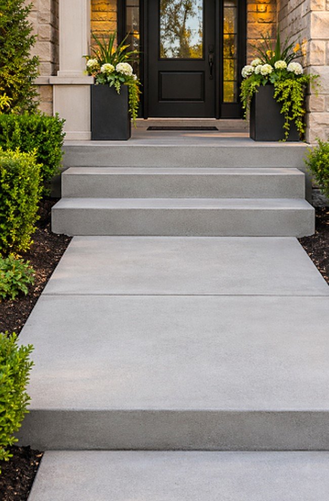Front Steps & Walkway after, new concrete by LA Max Concrete